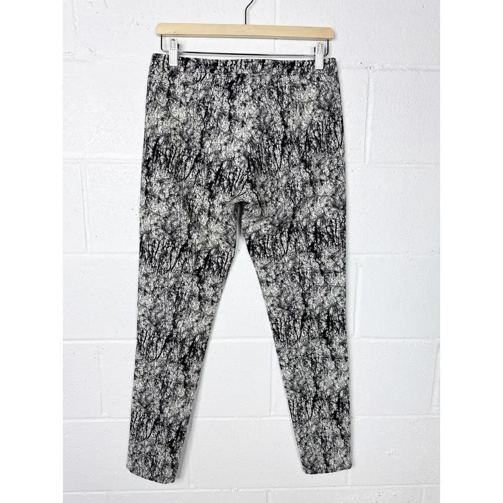 French Connection Abstract Print Skinny Pants‎ Womens Size 6 Black White